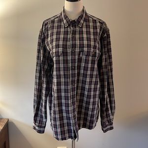 Carhartt Relaxed fit button down plaid cotton shirt size large